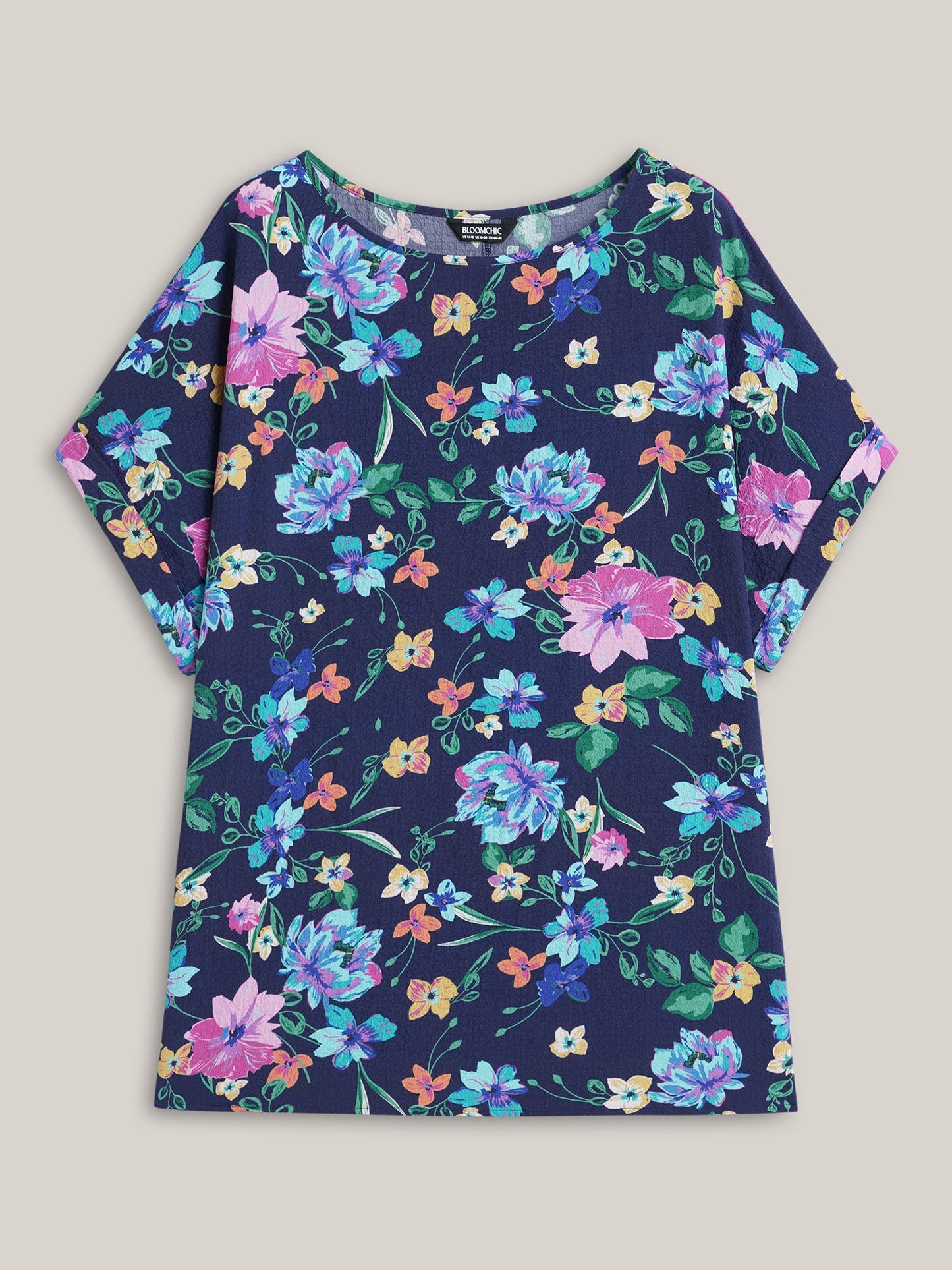 Floral Affair Print Wrinkled Fabric Blouse