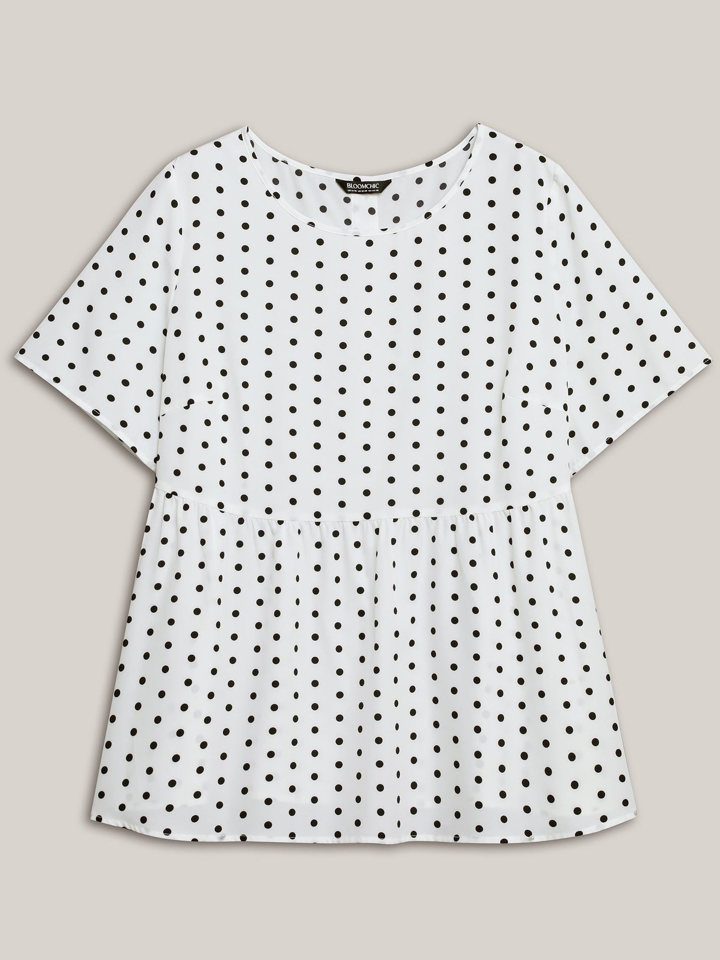 Polka Dot Button-Back Flared Shirt