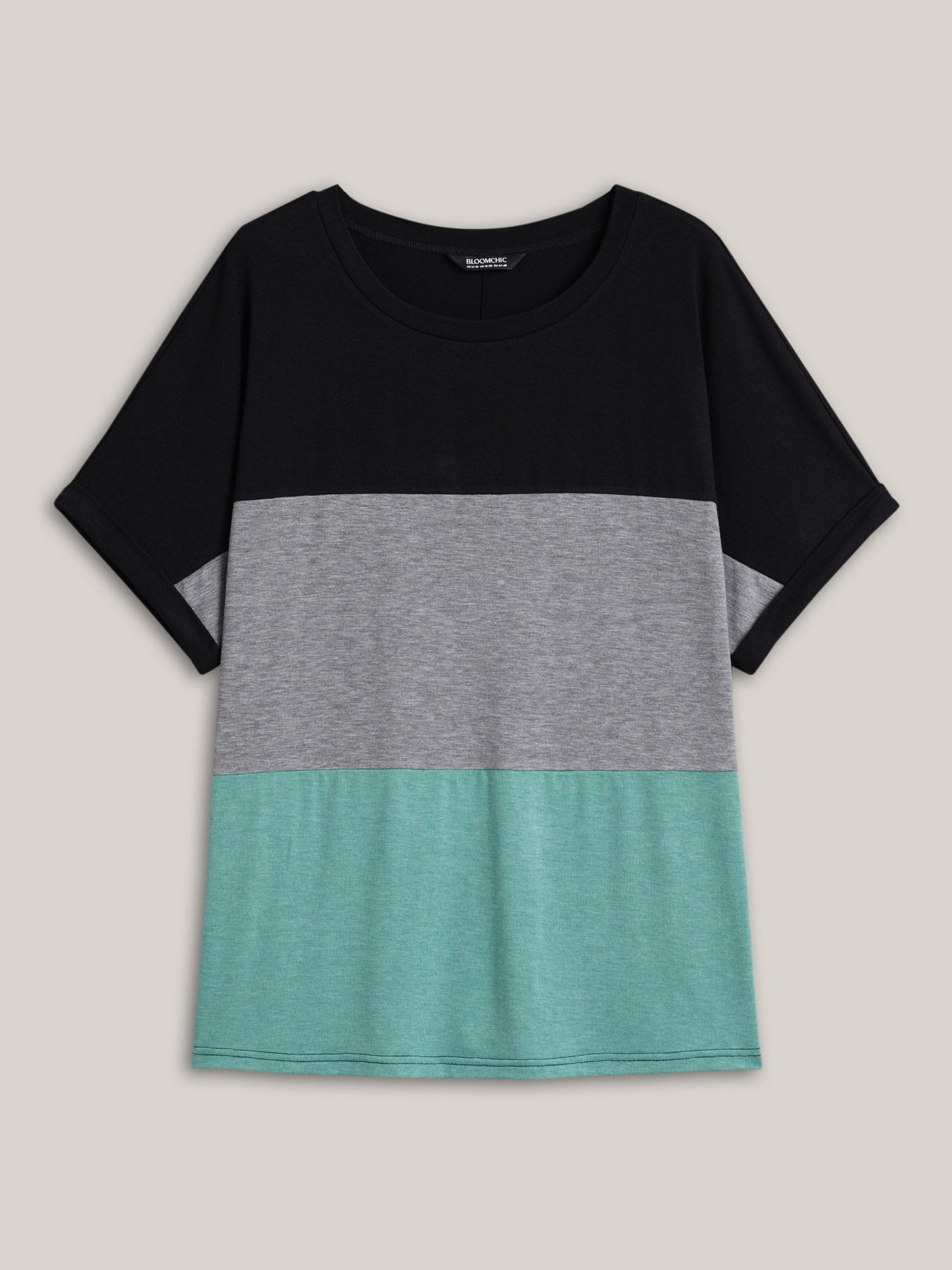 Color Block Dolman Sleeve T-Shirt