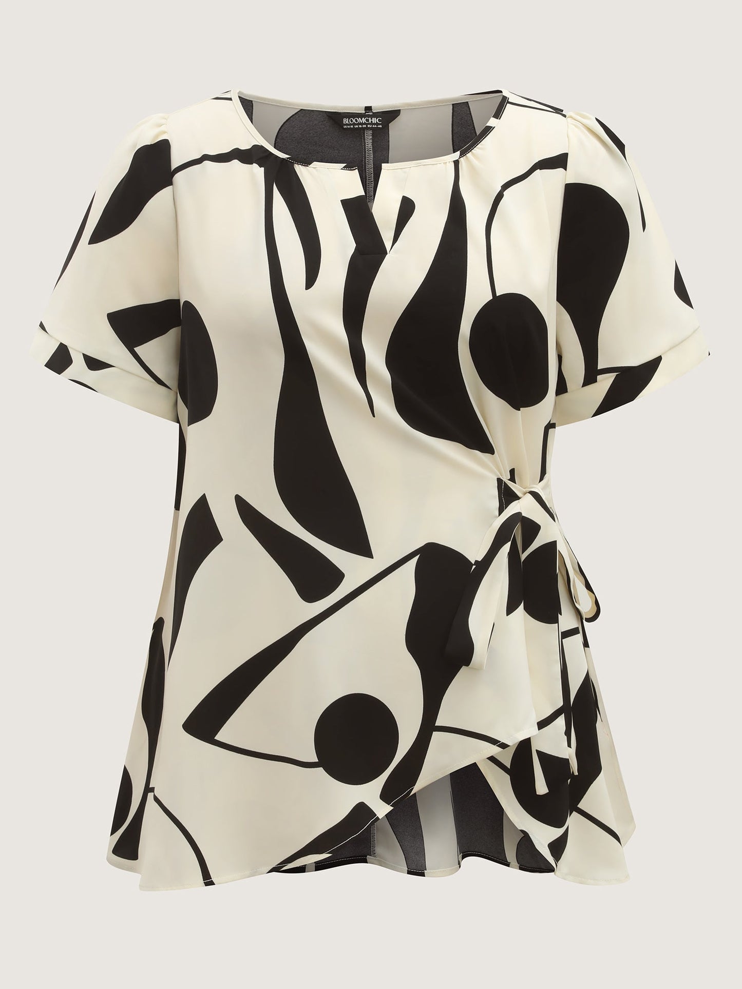 Abstract Print Knotted Blouse