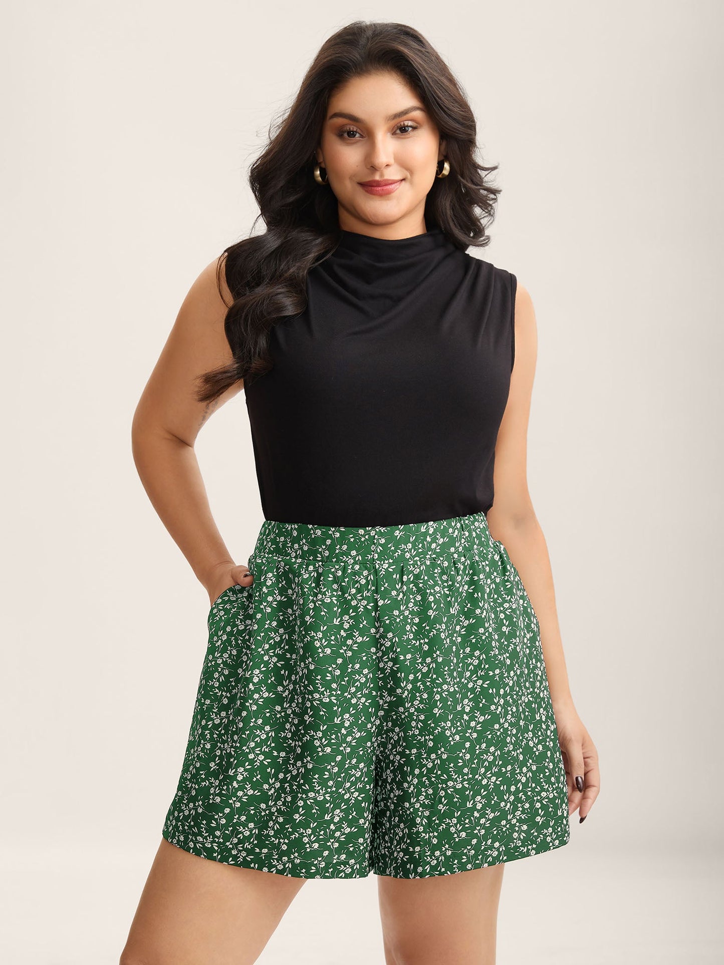 Floral Print Wide-Leg Shorts