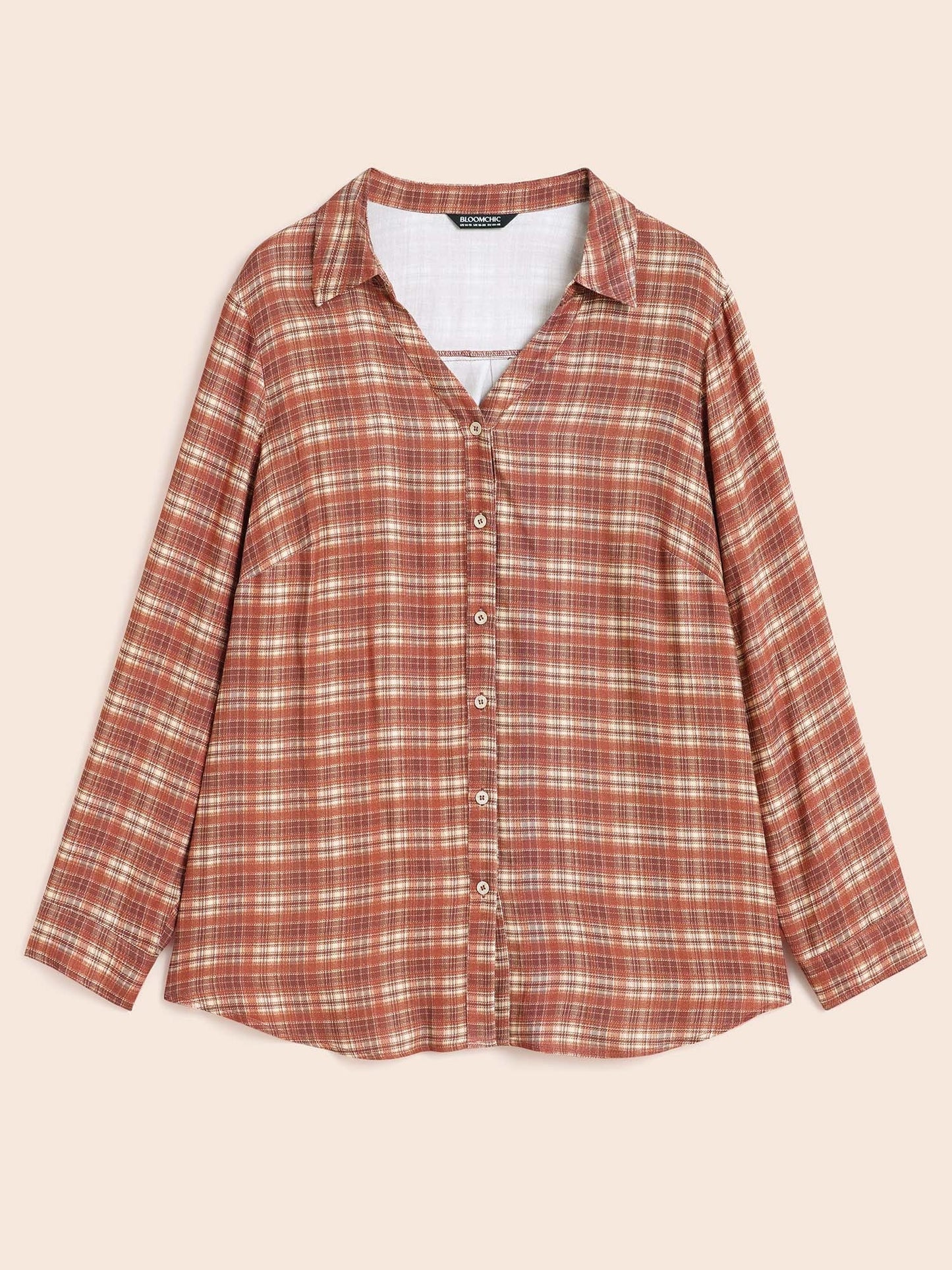 Plaid Long Sleeves Blouse