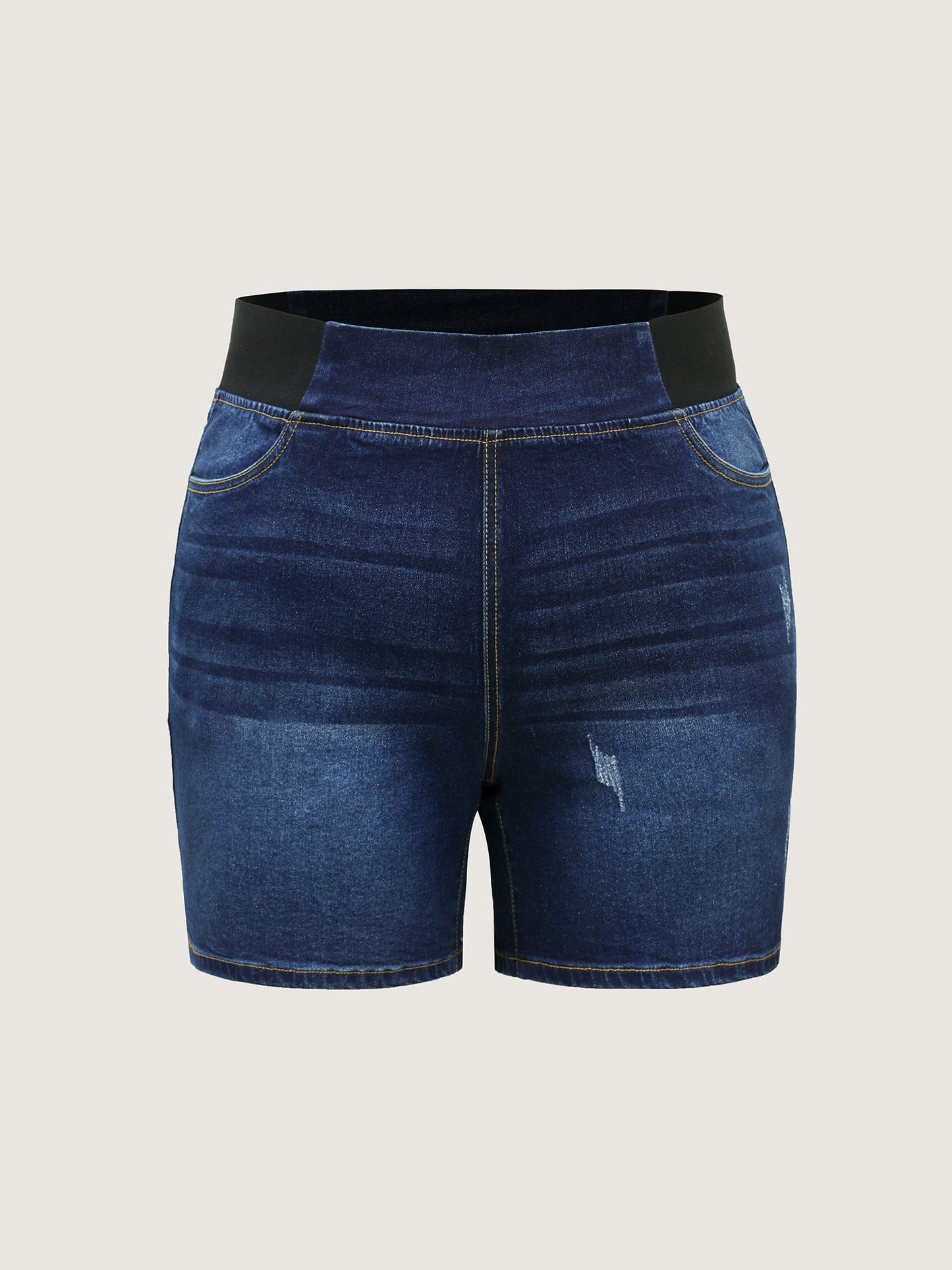 Pull-On Stretchy Waist Denim Shorts