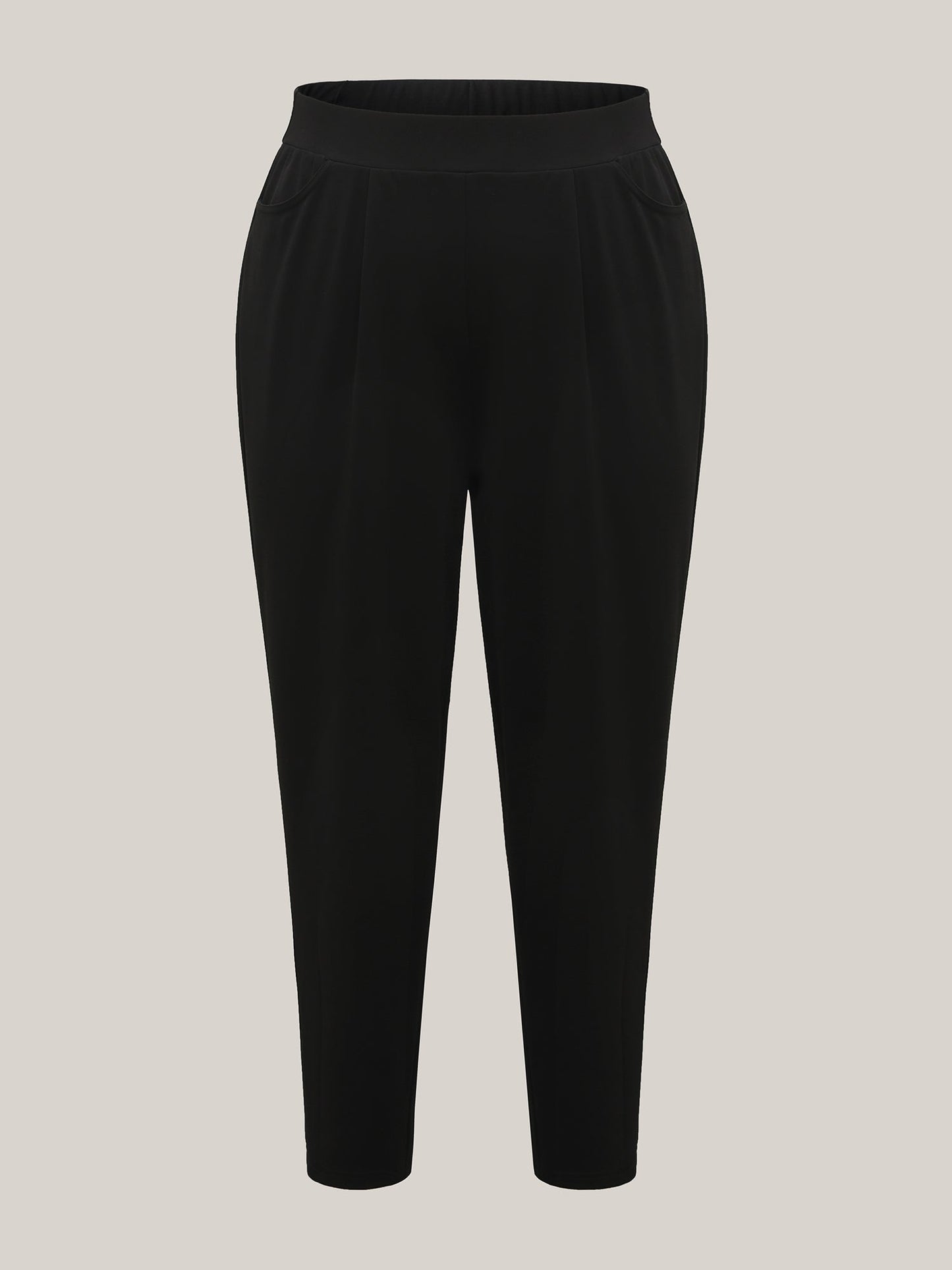 Pleated Stretchy Waist Skinny-Fit Pants