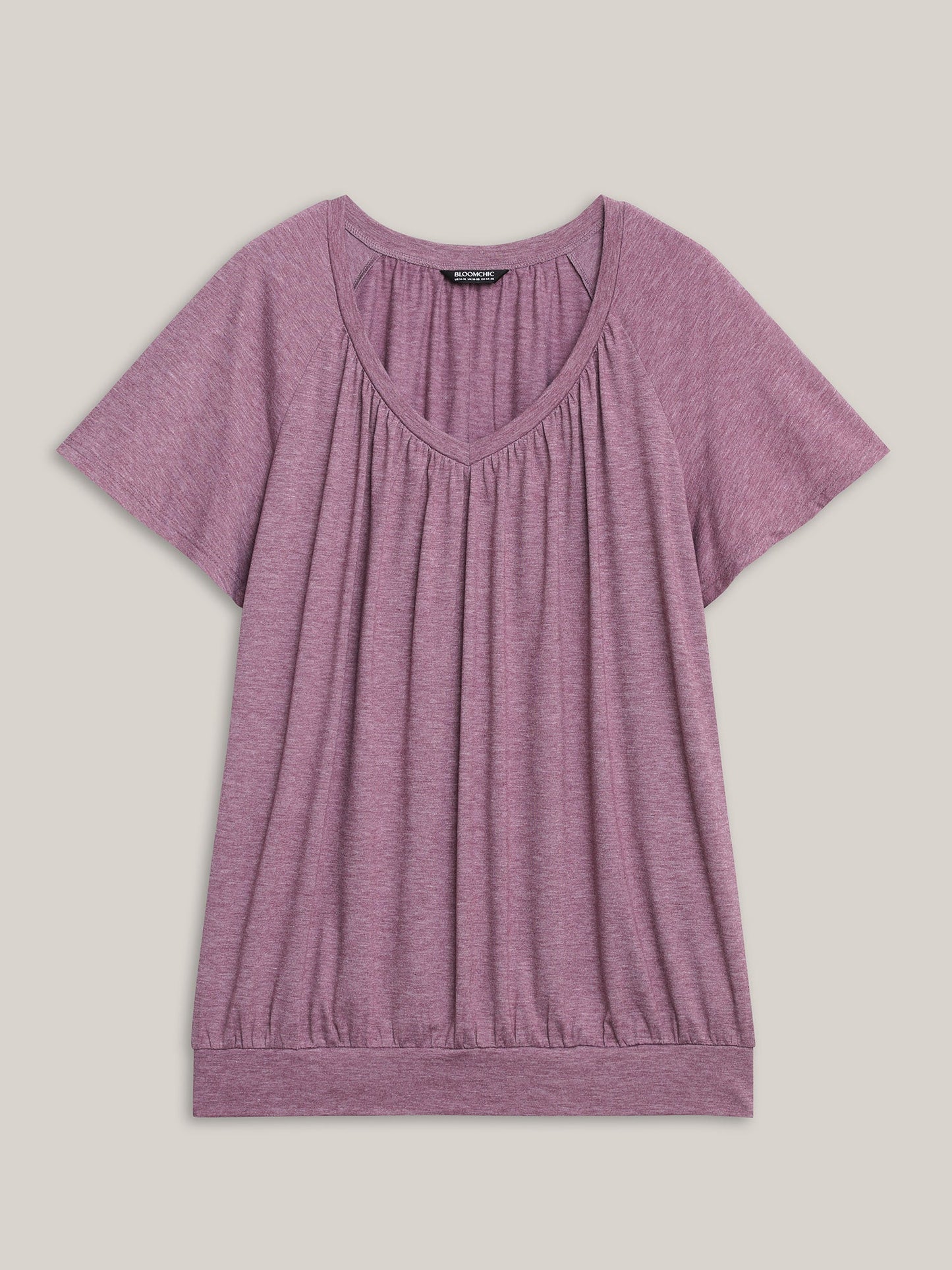 Heather Lotus Leaf Sleeve Jersey Top