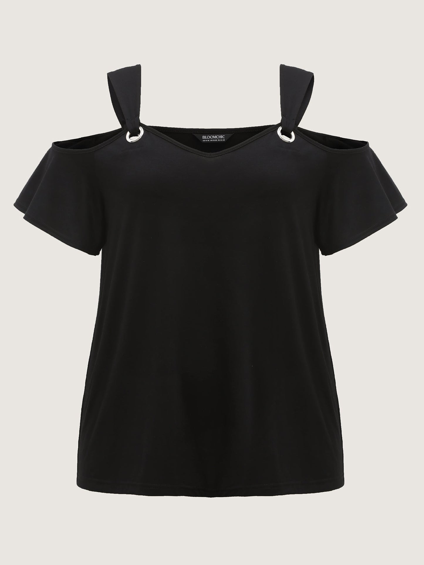 Off-Shoulder Loop Detail T-Shirt