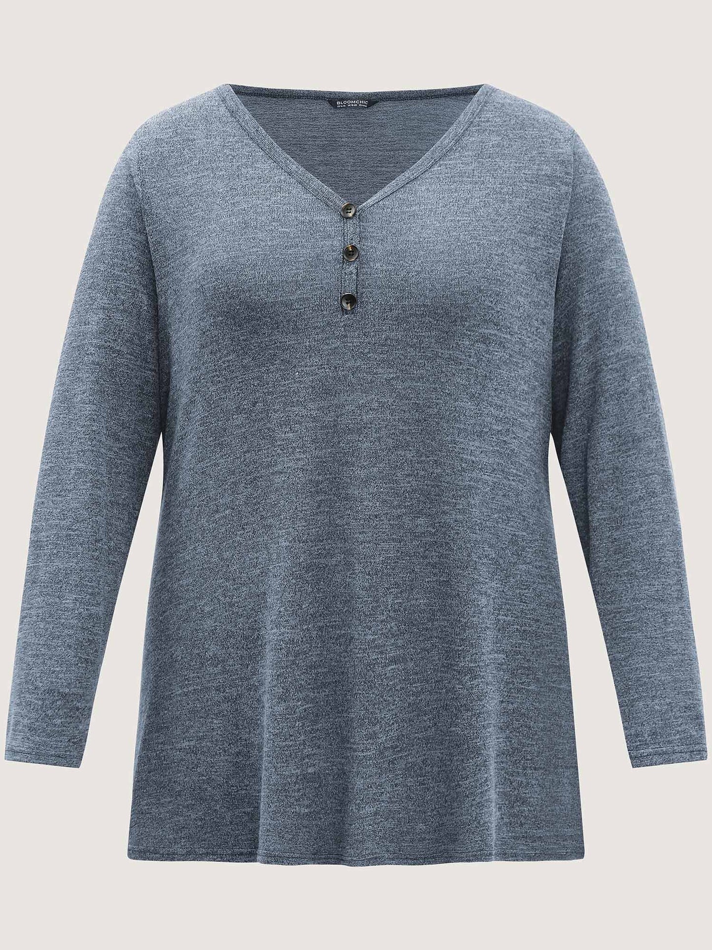 Heather Button Up Long Sleeve T-shirt