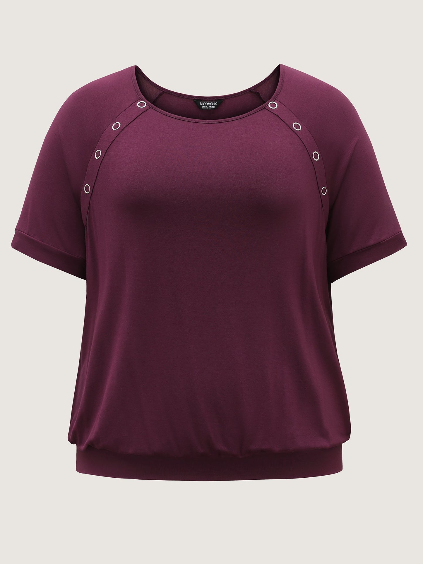 Supersoft Raglan Button Solid Knit Top