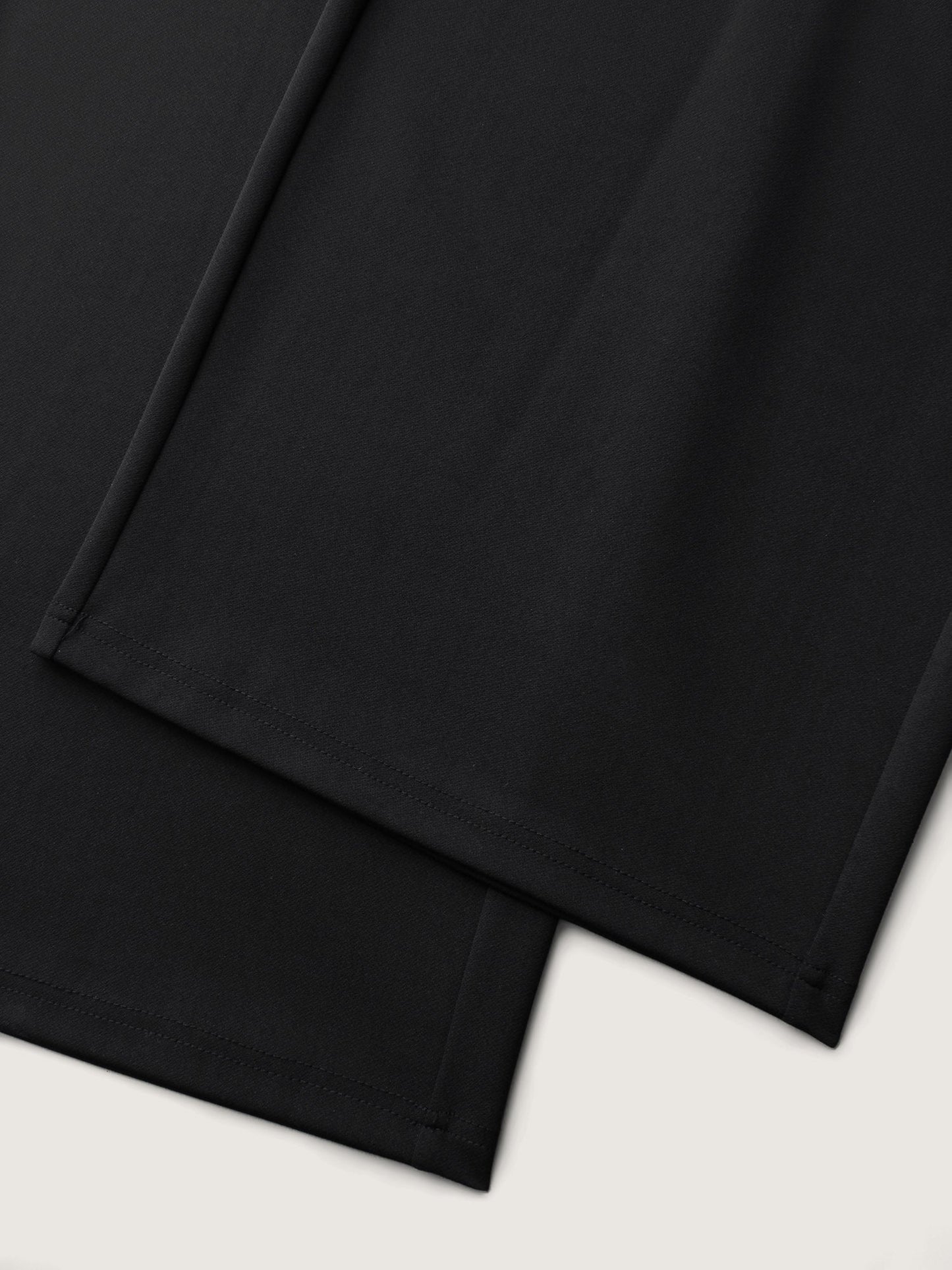 Solid Elastic Waist Pleated Wide Leg Pants