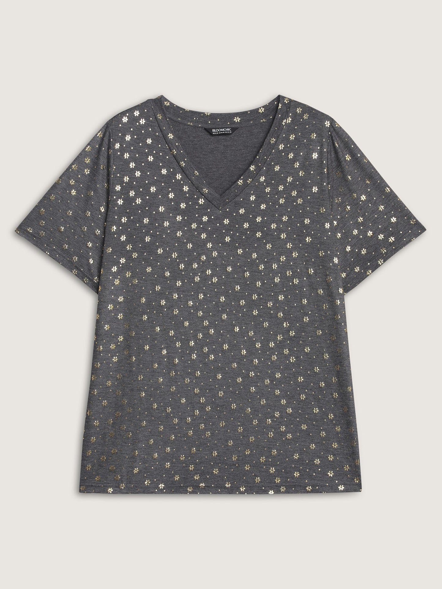 Supersoft Stretchy Gold Floral T-Shirt