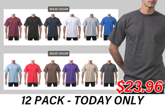 Men's Heavyweight Cotton Short Sleeve Crew Neck T-Shirt