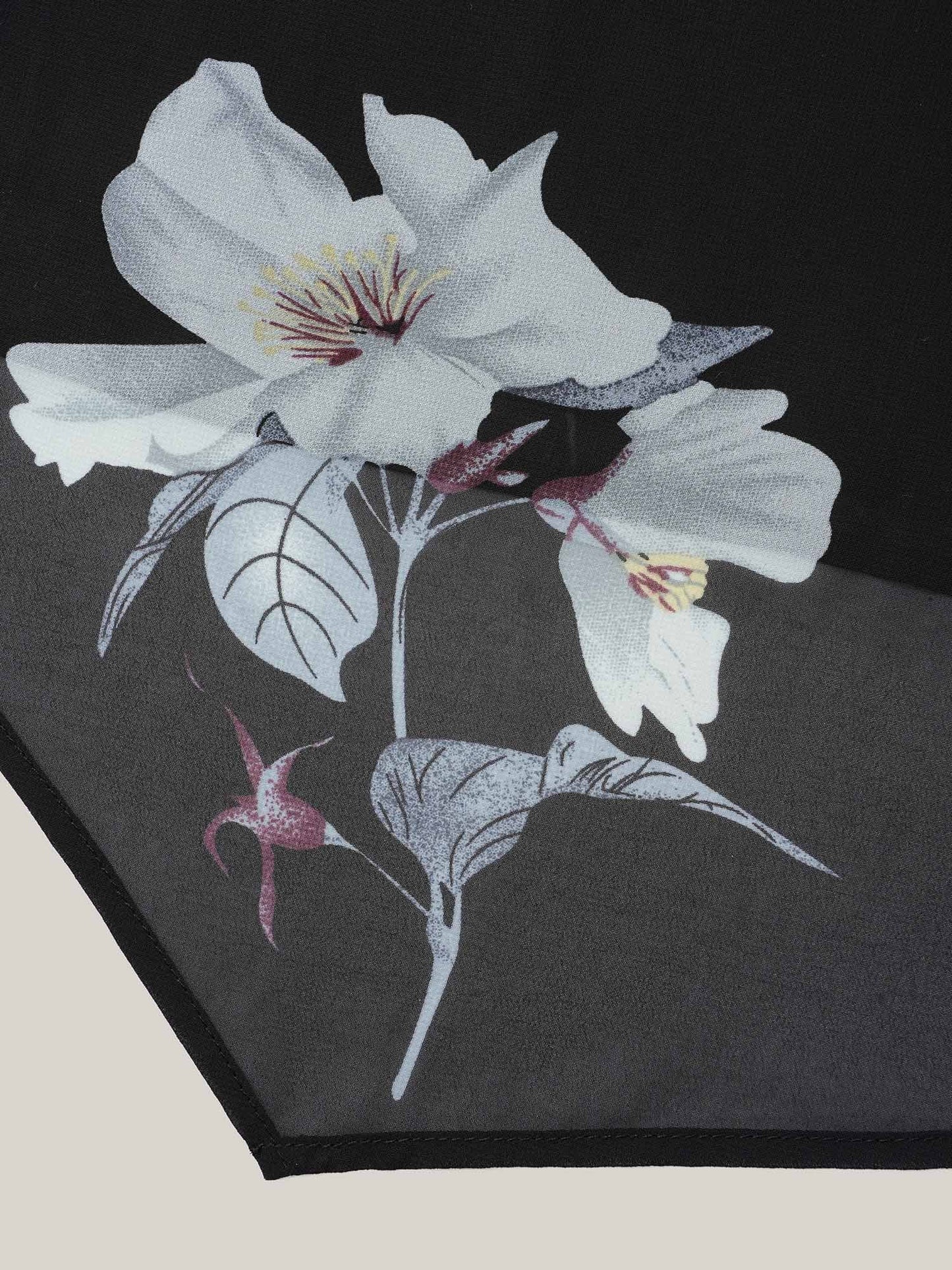 Chiffon Floral Round Neck Shirt