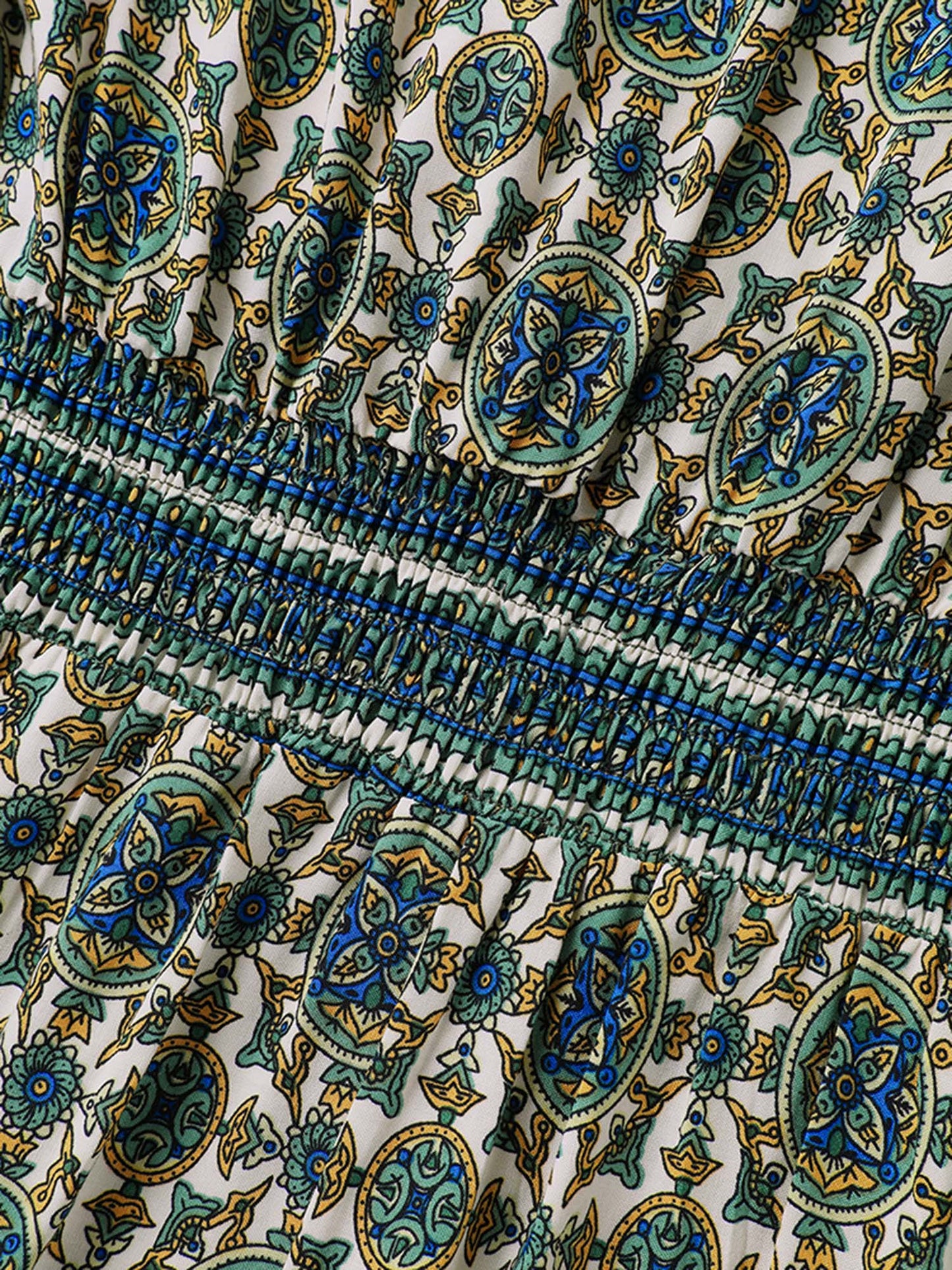 Rayon Floral Boho Print Pockets Midi Dress