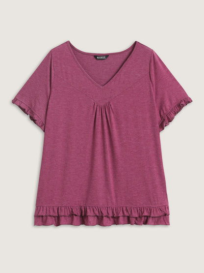 Bust-Comfort Ruffled A-Line Top