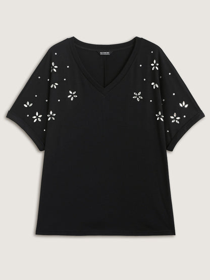 Supersoft Stretchy Zirconia Design T-Shirt