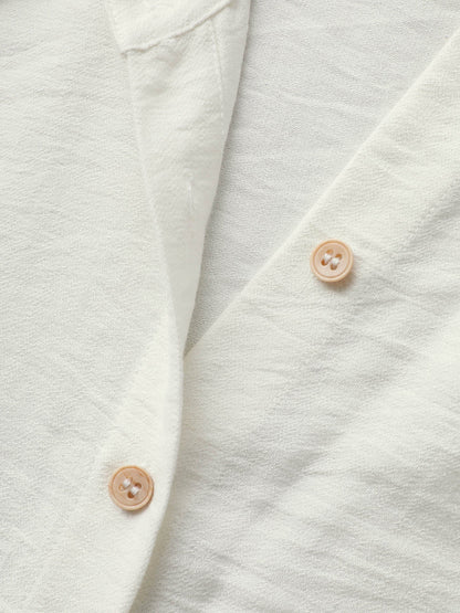 Front-Open Long Basic Blouse