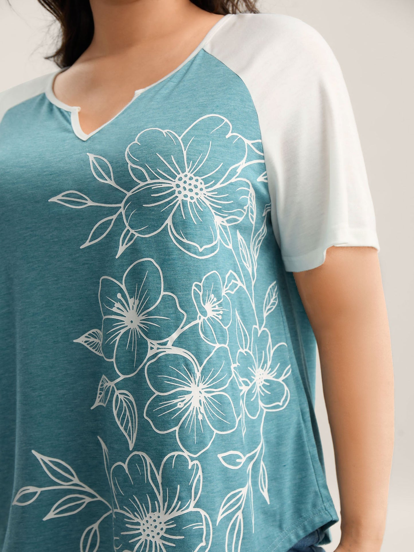 Supersoft Heather Split Neck T-Shirt