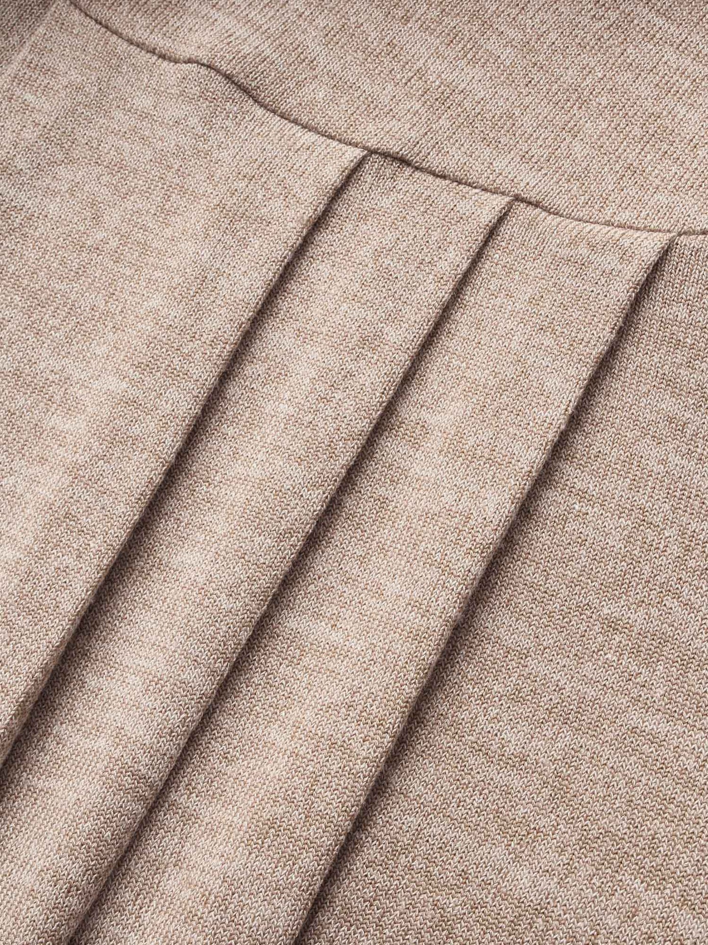 Round Neck Heather Pleated T-shirt