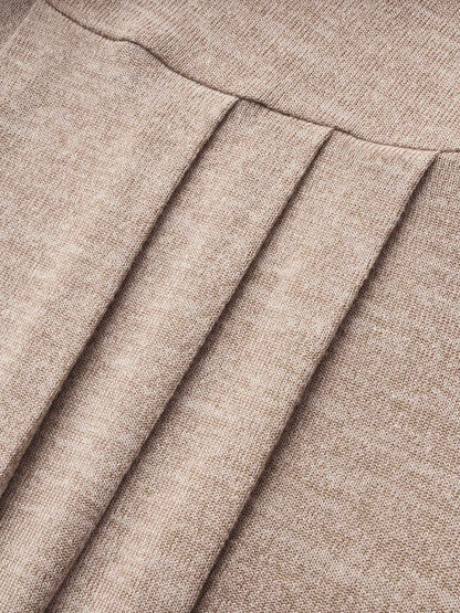 Round Neck Heather Pleated T-shirt