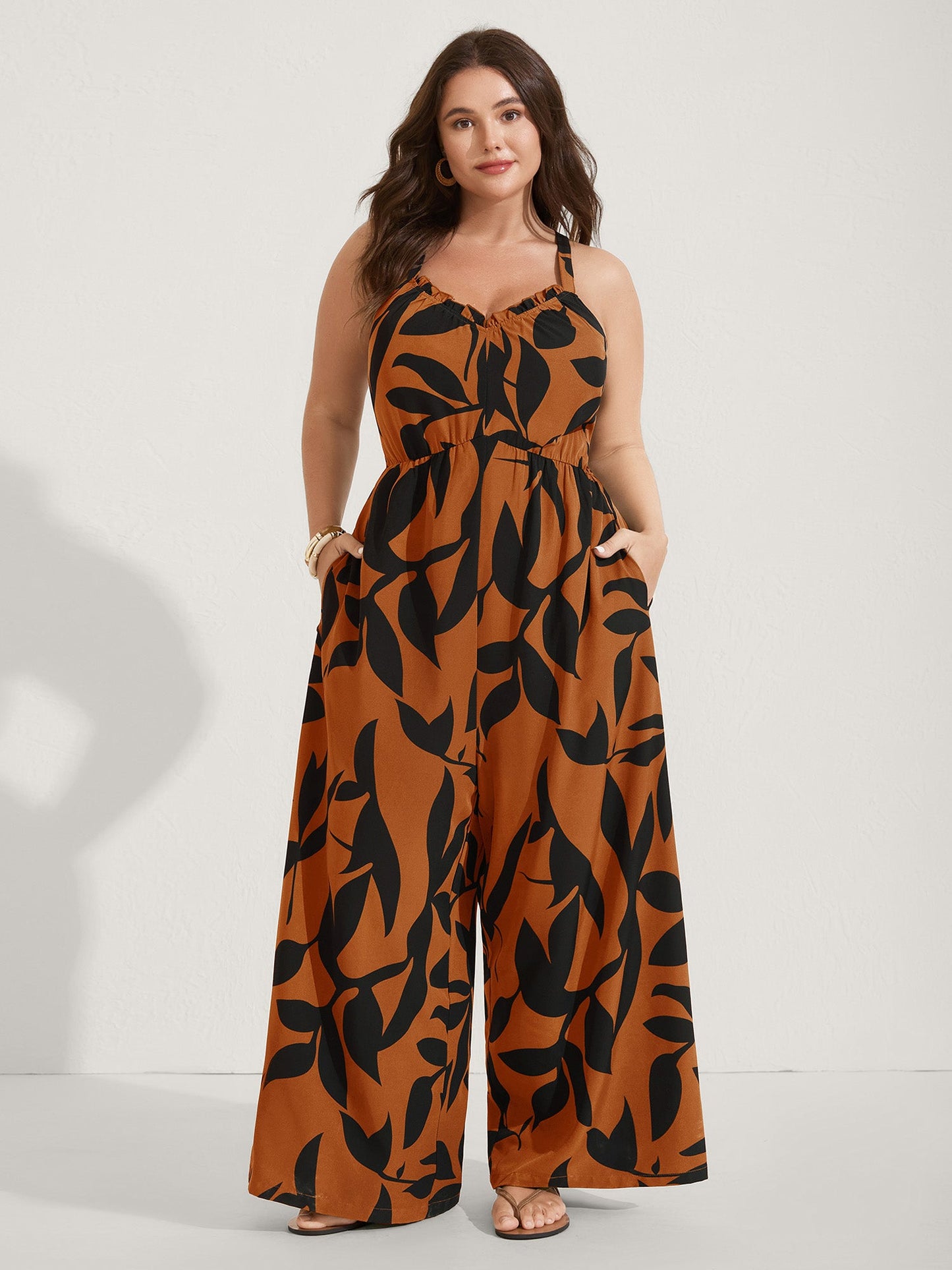 Silhouette Floral Print Sweetheart Jumpsuit
