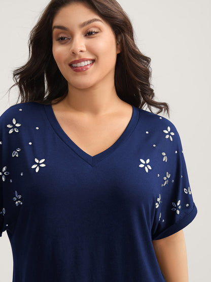 Supersoft Stretchy Zirconia Design T-Shirt