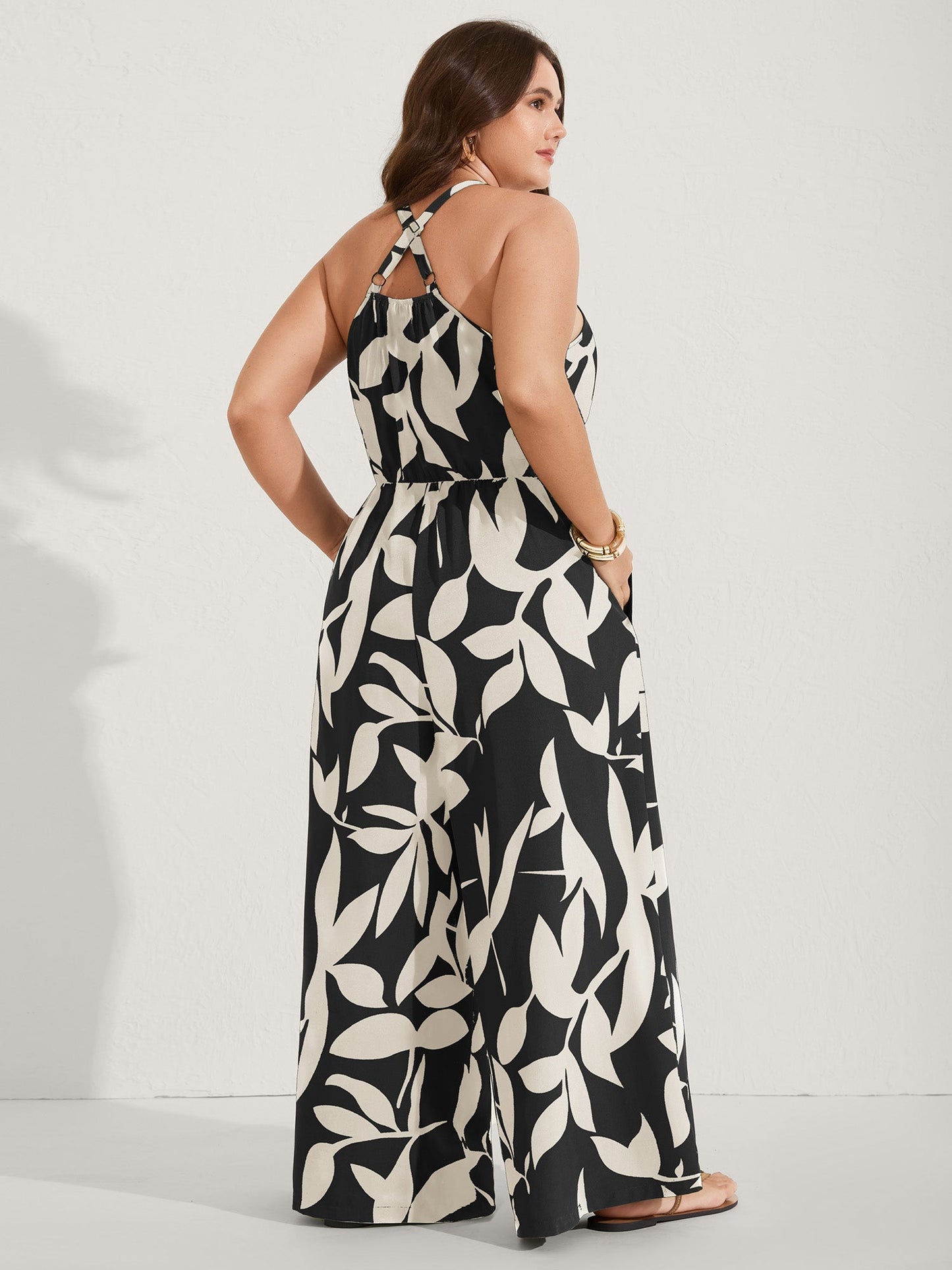 Silhouette Floral Print Sweetheart Jumpsuit