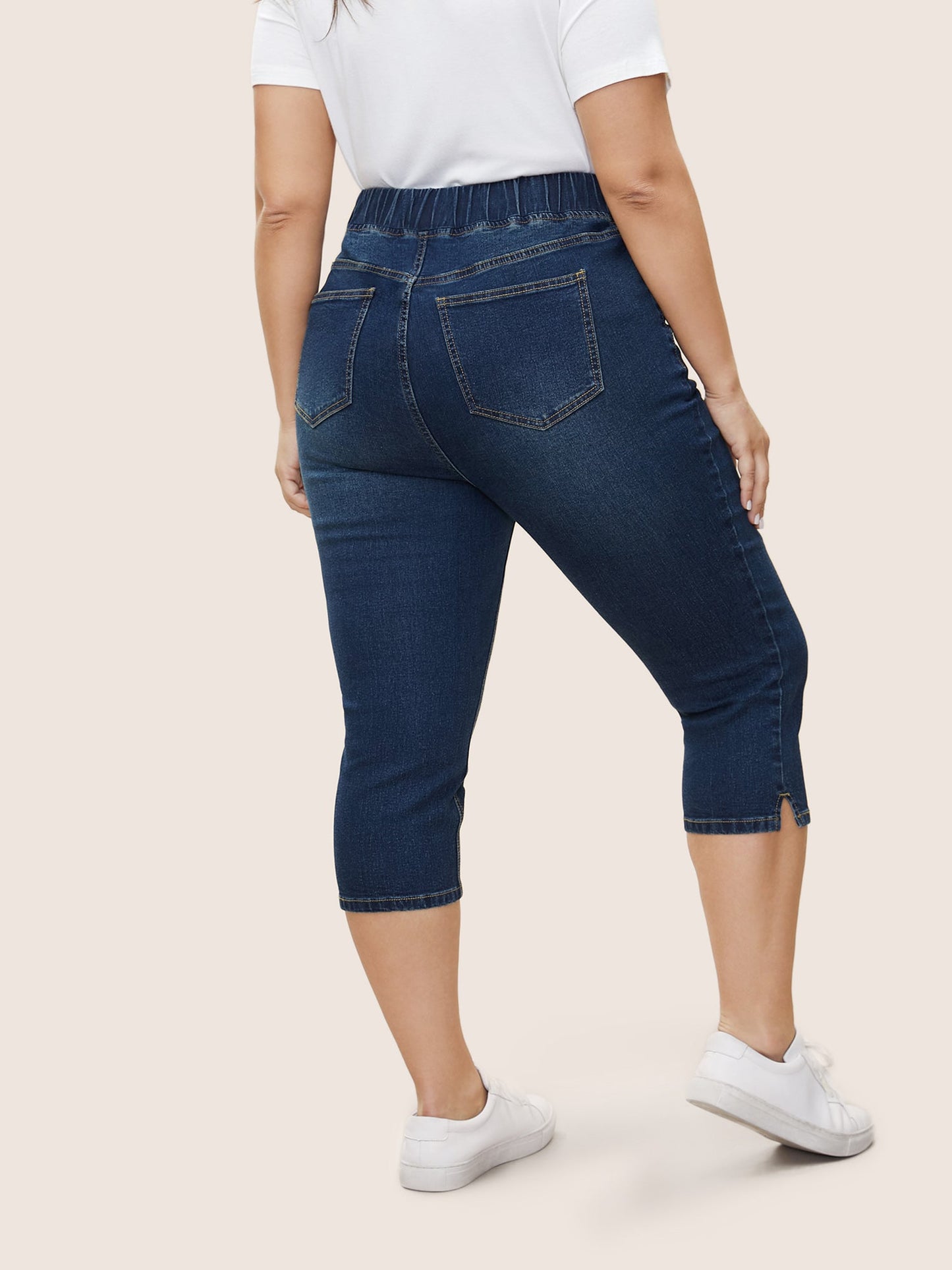 Split Side Elastic Waist Pull-On Jegging Jeans