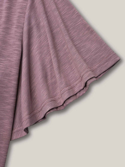 V-Neck Stretchy Flared Sleeve T-Shirt