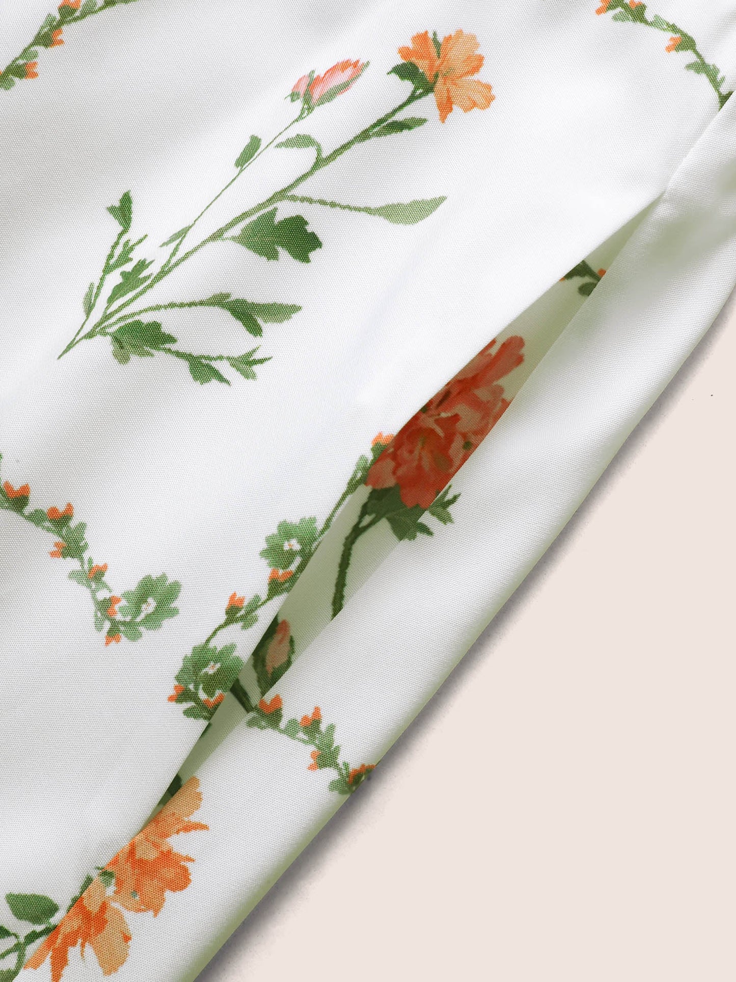 Boho Print Tie Knot Shirred Lantern Sleeve Dress