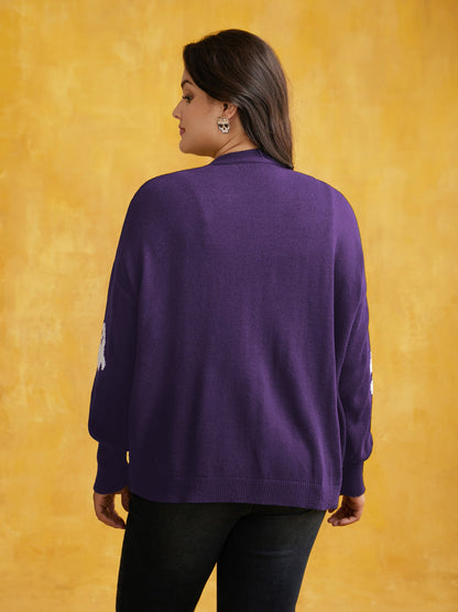 Happy Ghost Jacquard Arc Cardigan