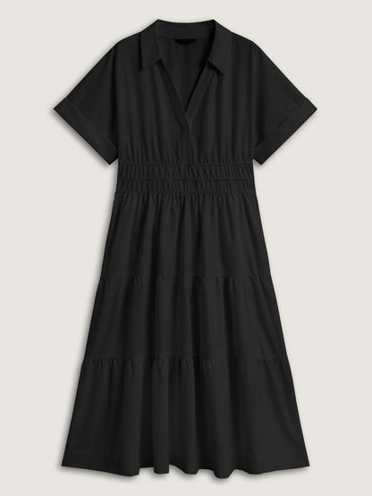 Midfield Tiered Midi Shirt Dress