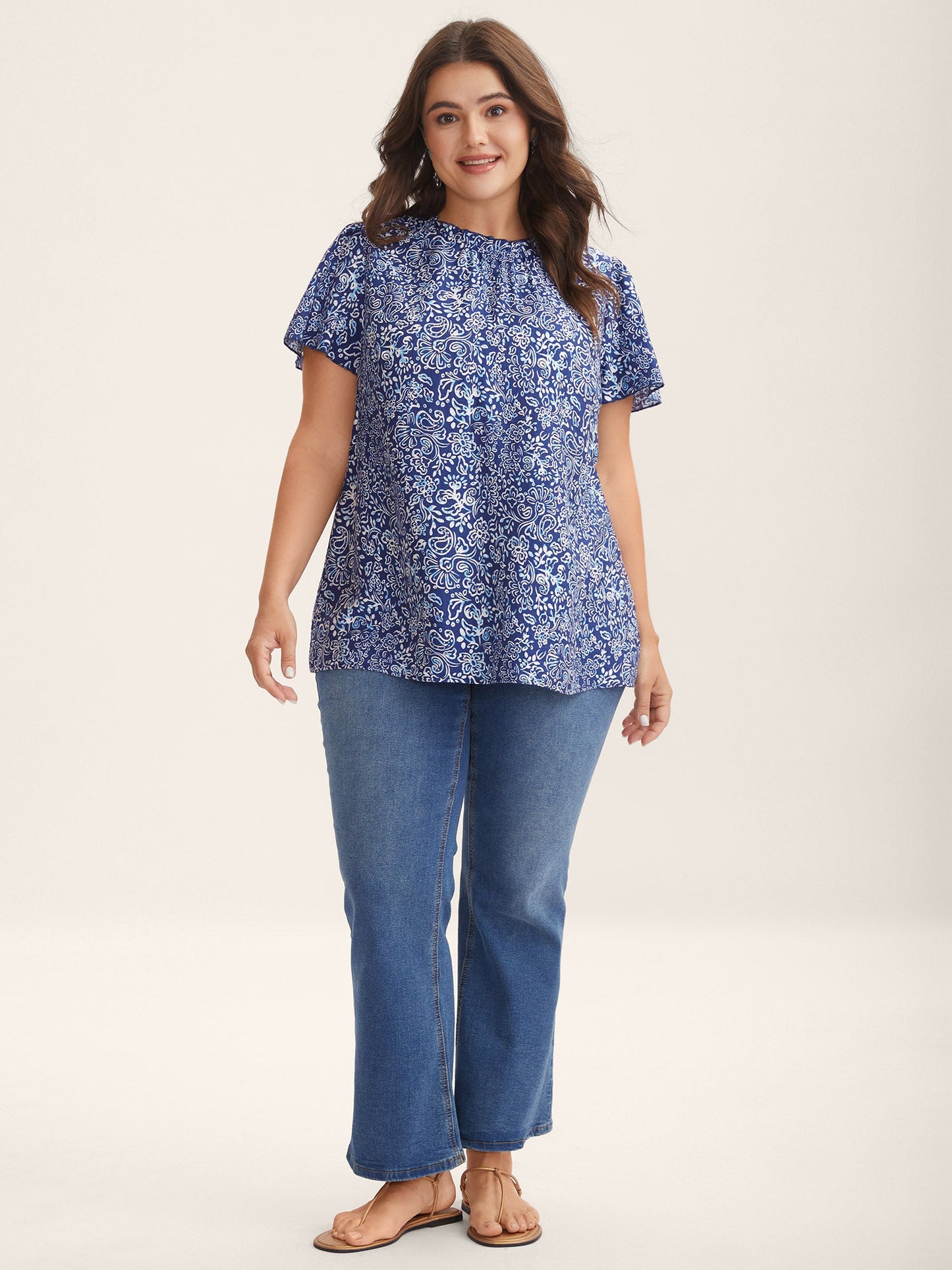 In Full Bloom Mock Neck Shirt