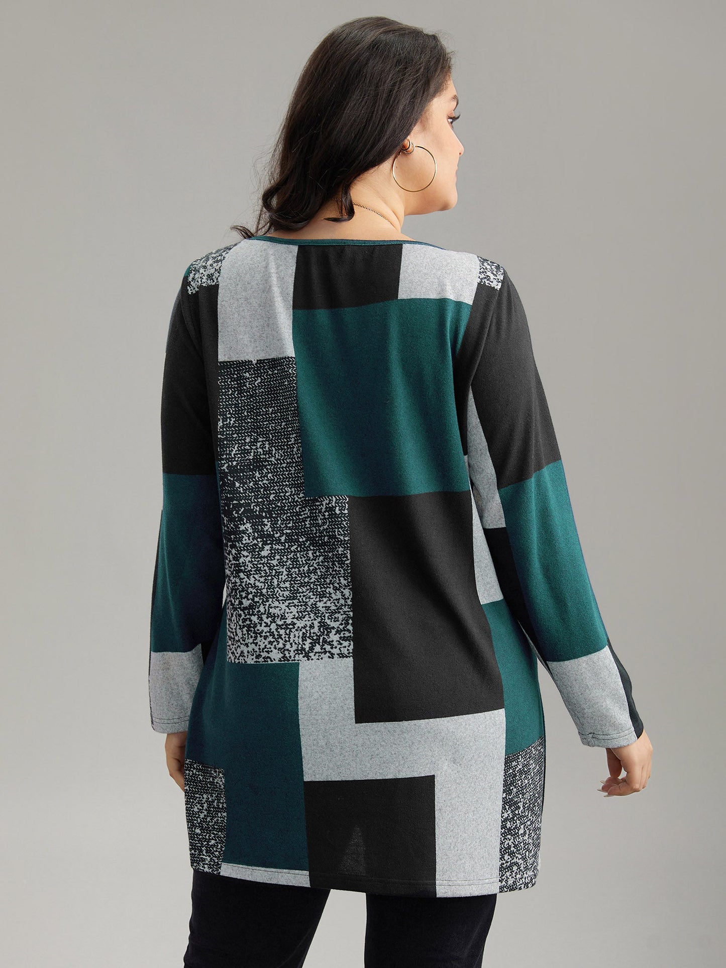 Colorblock Contrast Round Neck T-shirt