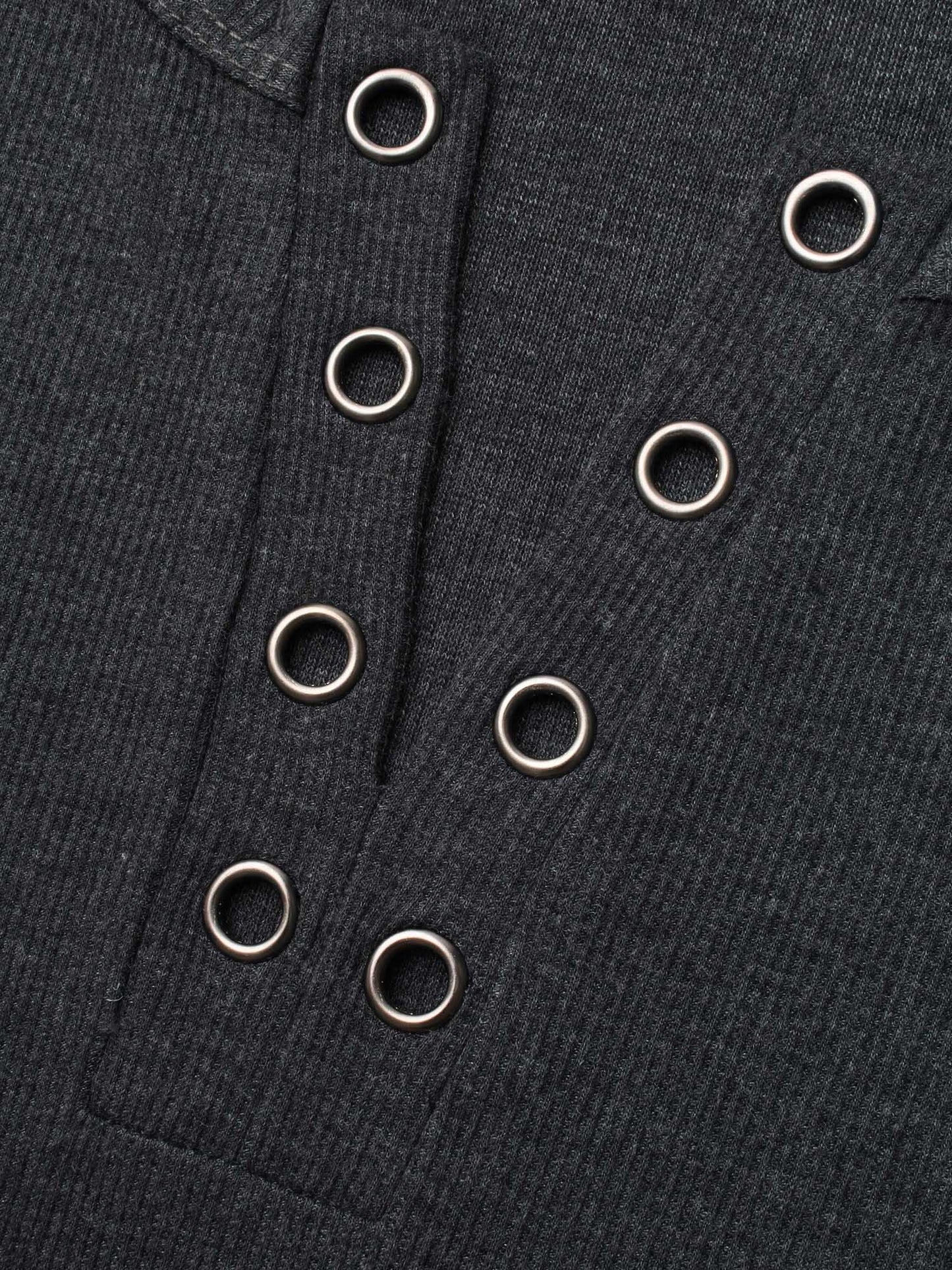 Notched Collar Eyelet Tank Top