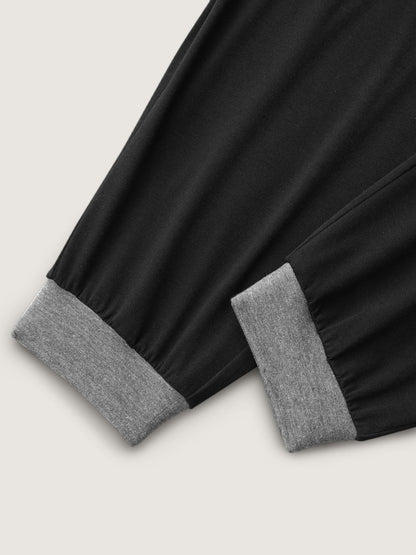 Contrast Drawstring Loungewear Bottoms