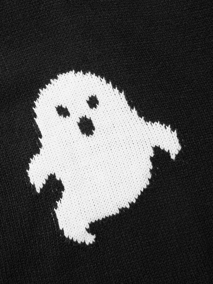 Happy Ghost Jacquard Arc Cardigan