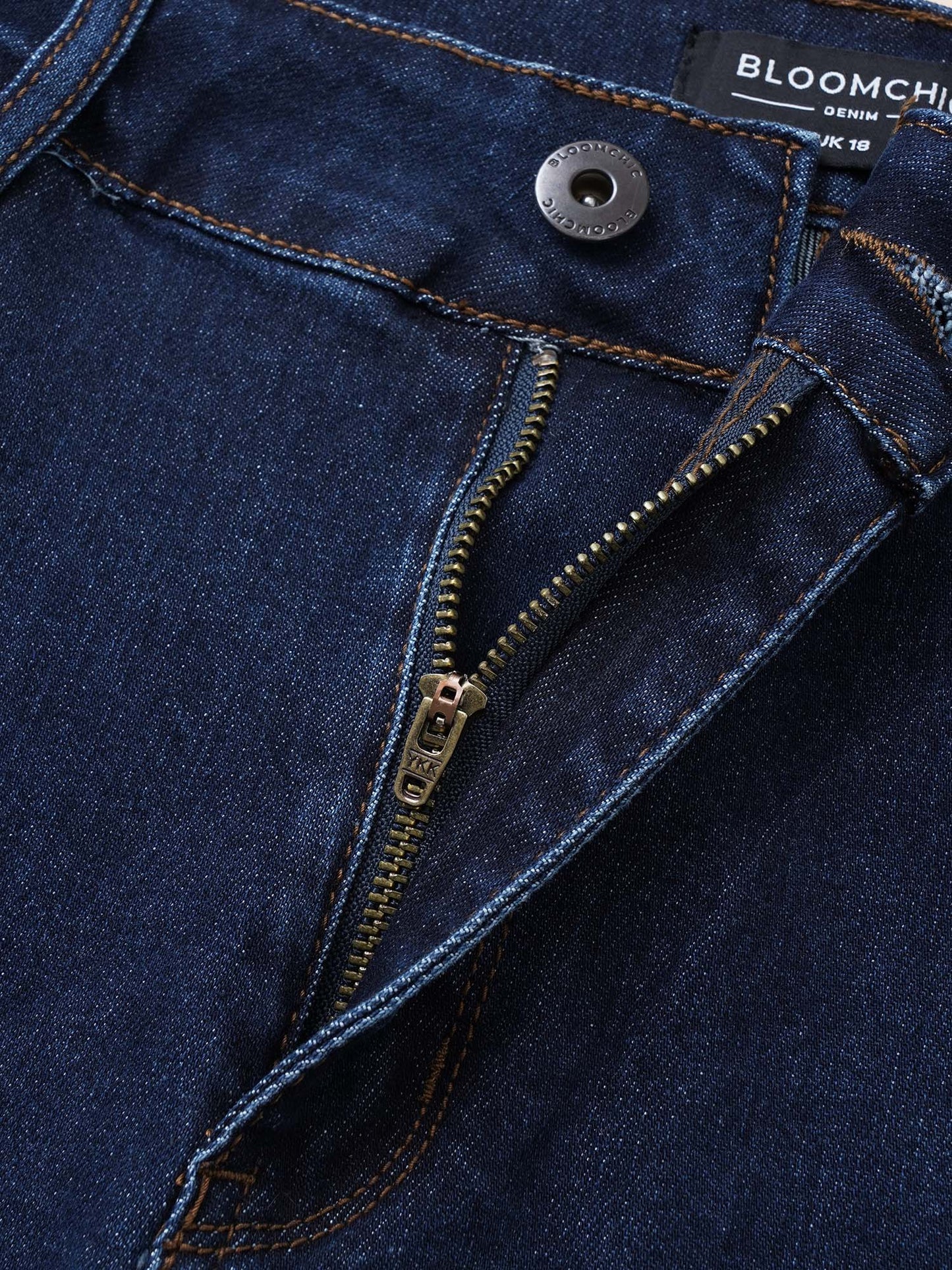 Very Stretchy High Rise Dark Wash Cropped Jeans