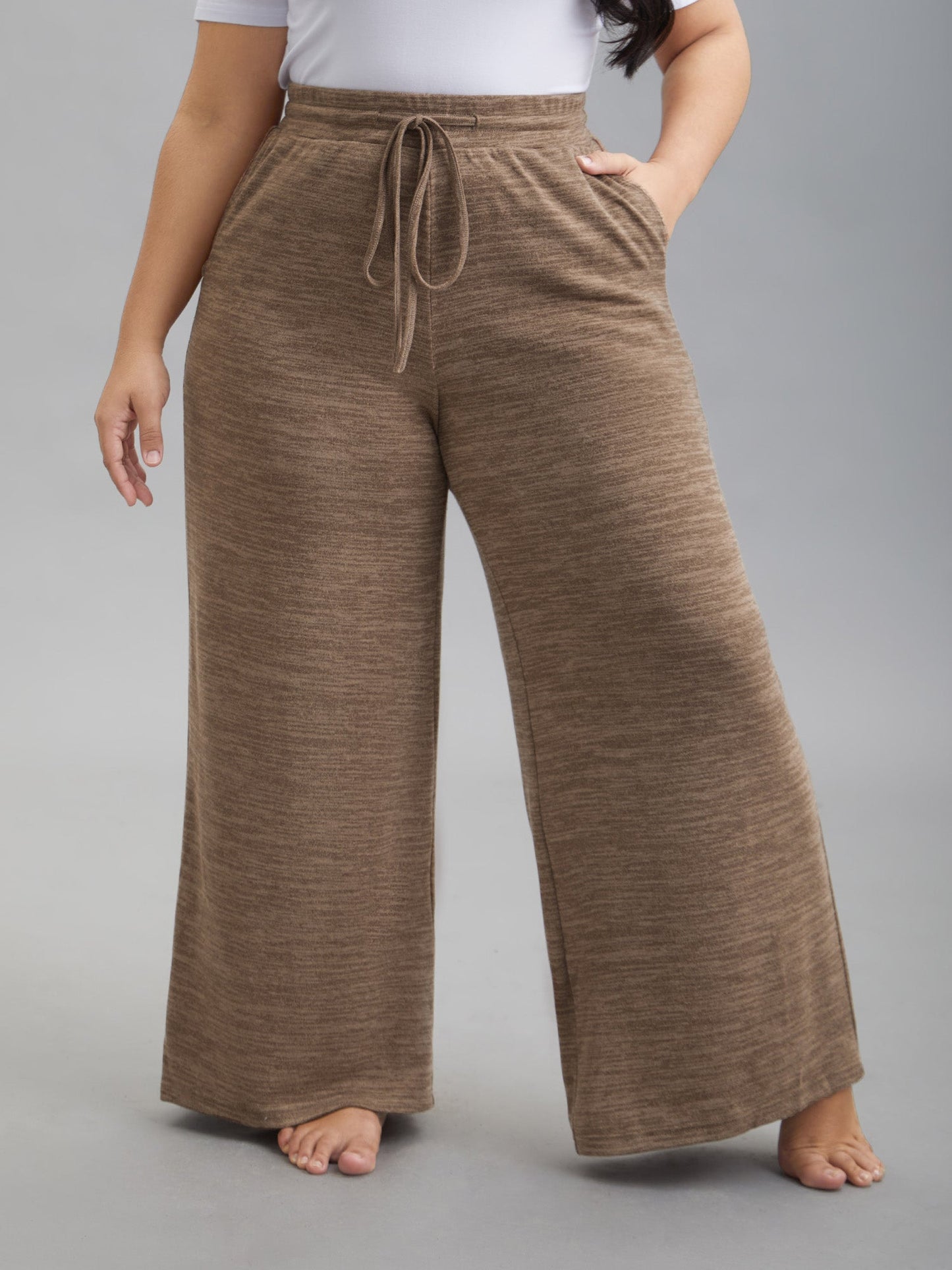 Heather Drawstring Loose Lounge Bottoms