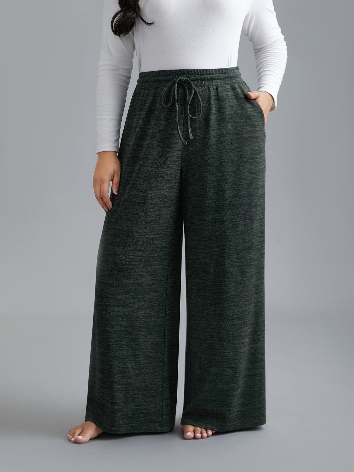 Heather Drawstring Loose Lounge Bottoms