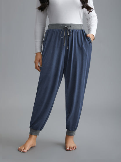 Contrast Drawstring Loungewear Bottoms