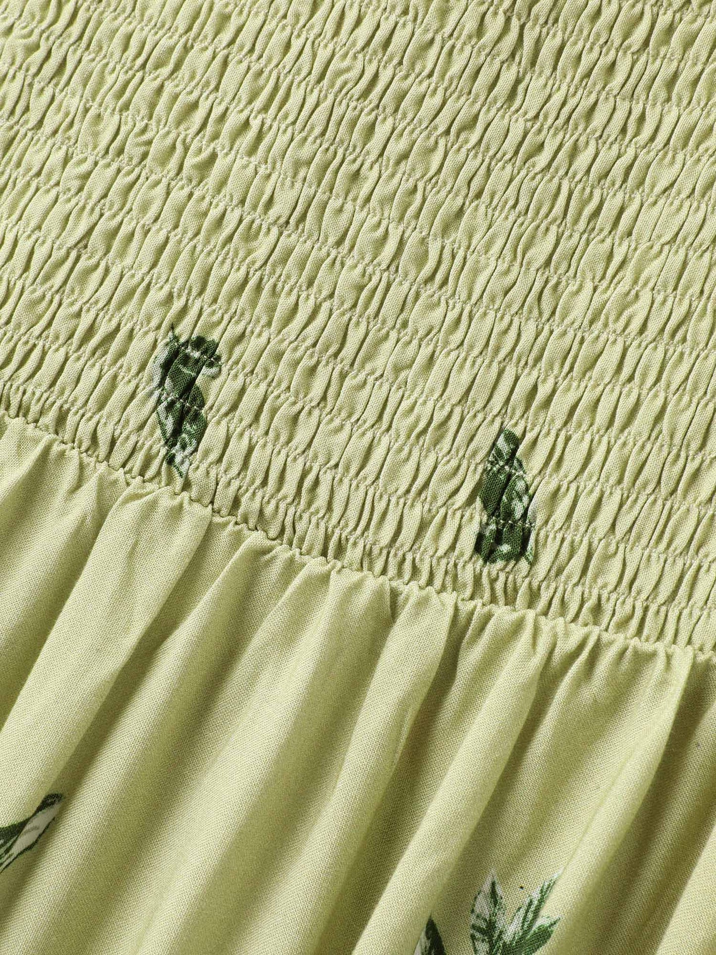 Shirred Off-Sleeve Floral Print Maxi Dress