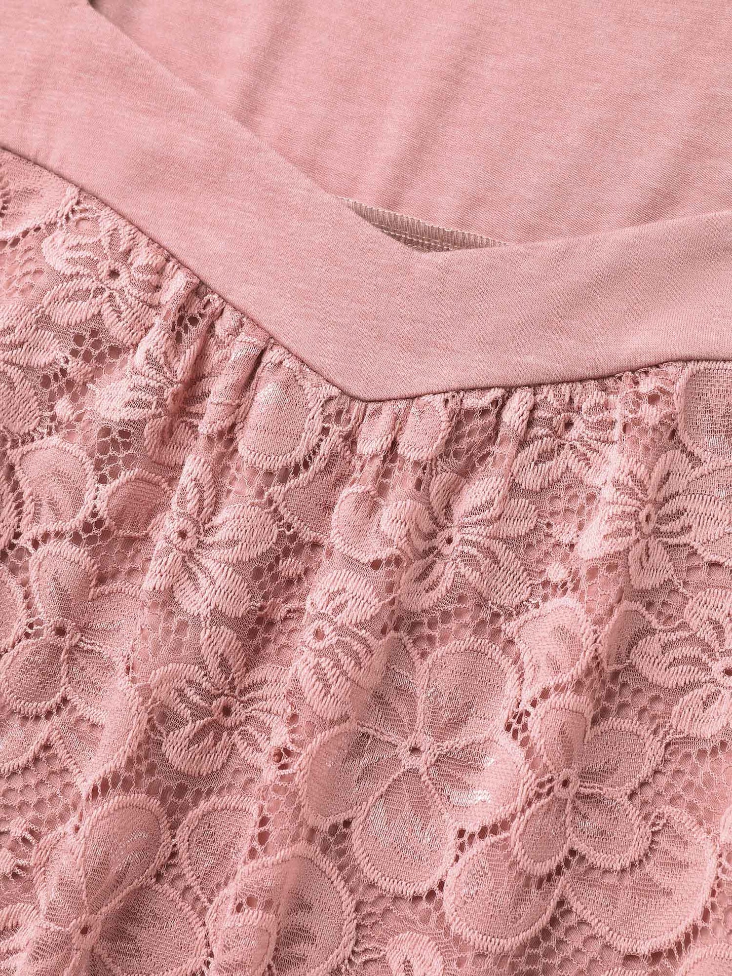 Stretchy Lace Spliced Sweetheart Plain Top