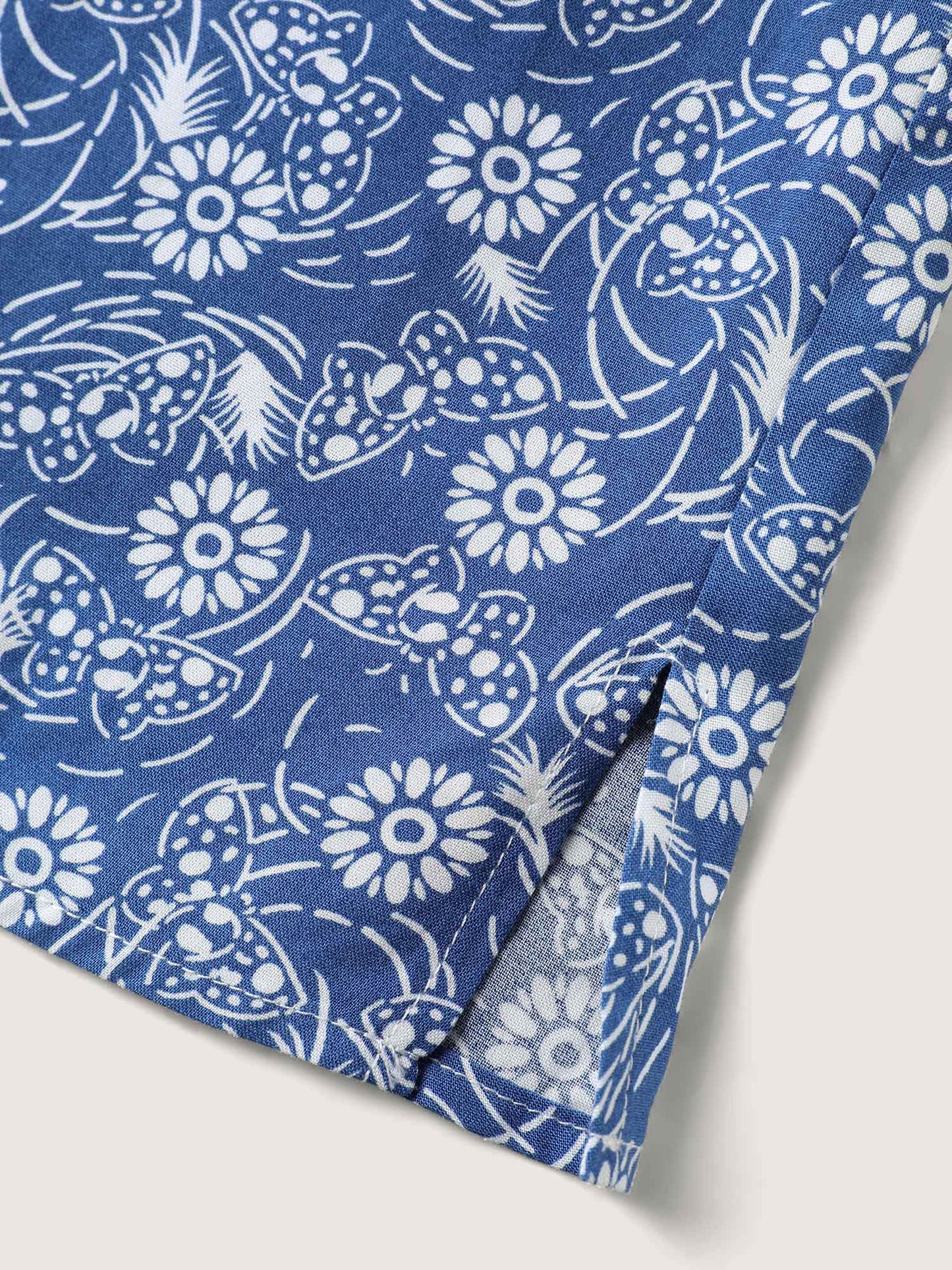 Floral Print Quarter Sleeve Blouse