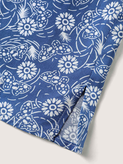 Floral Print Quarter Sleeve Blouse