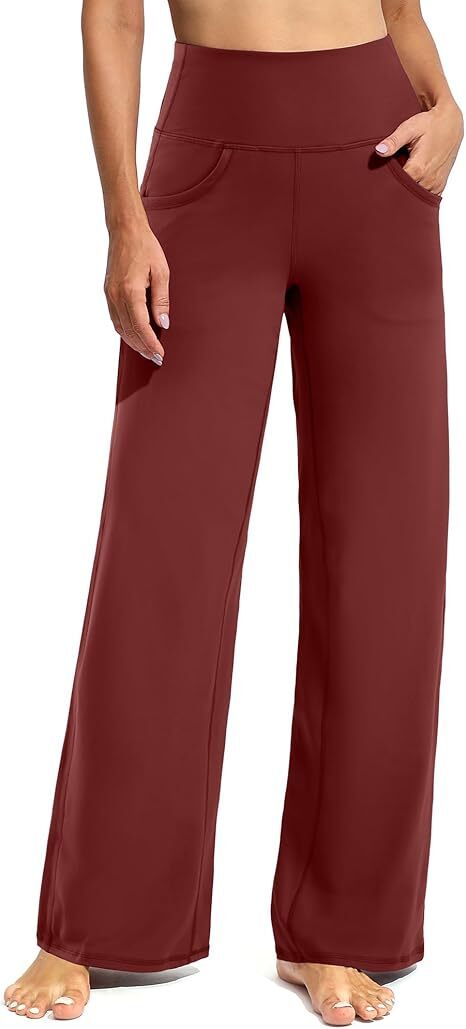 Women Wide Leg Pants with Pockets High Waist Stretch Dress Casual Swea