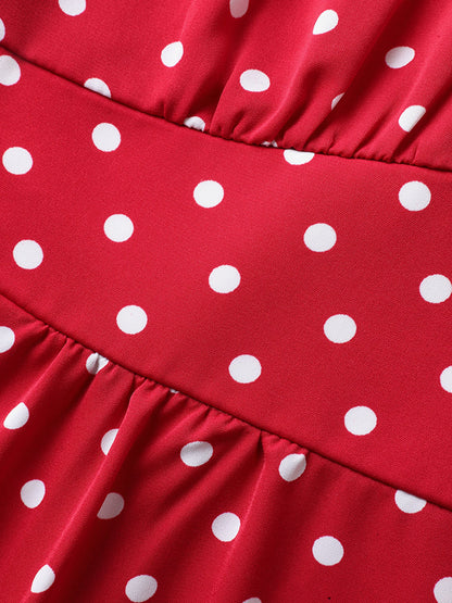 Polka Dots Shirred Waist Blouse