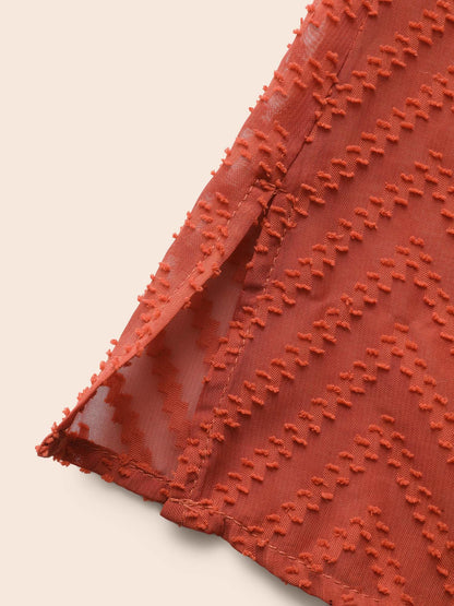 Wicked Neck Ribbon Lantern Sleeve Blouse