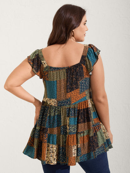 Floral Collage Print Layered Tank Top