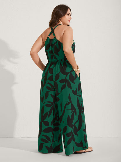 Silhouette Floral Print Sweetheart Jumpsuit