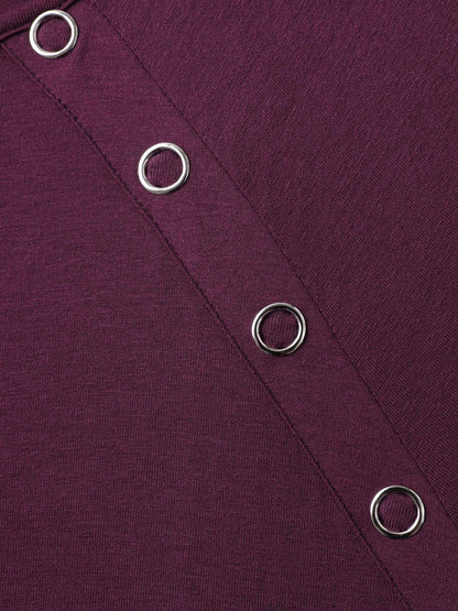 Supersoft Raglan Button Solid Knit Top